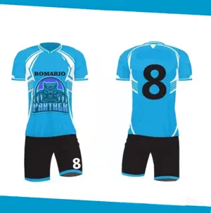 uniformes de futbol azul con negro